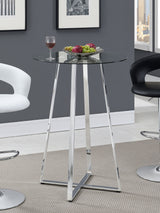 Zanella Glass Top Bar Table Chrome