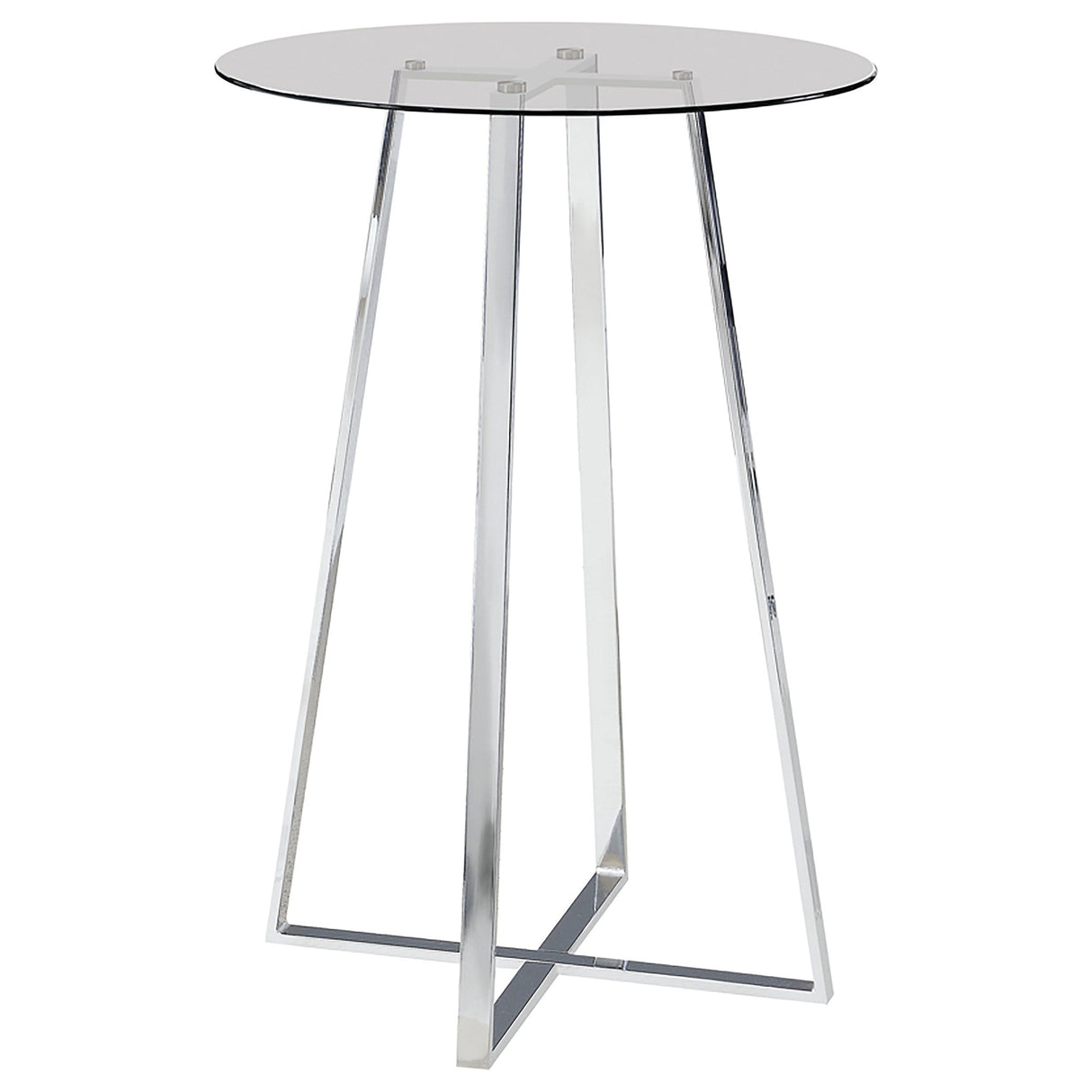 Zanella Glass Top Bar Table Chrome