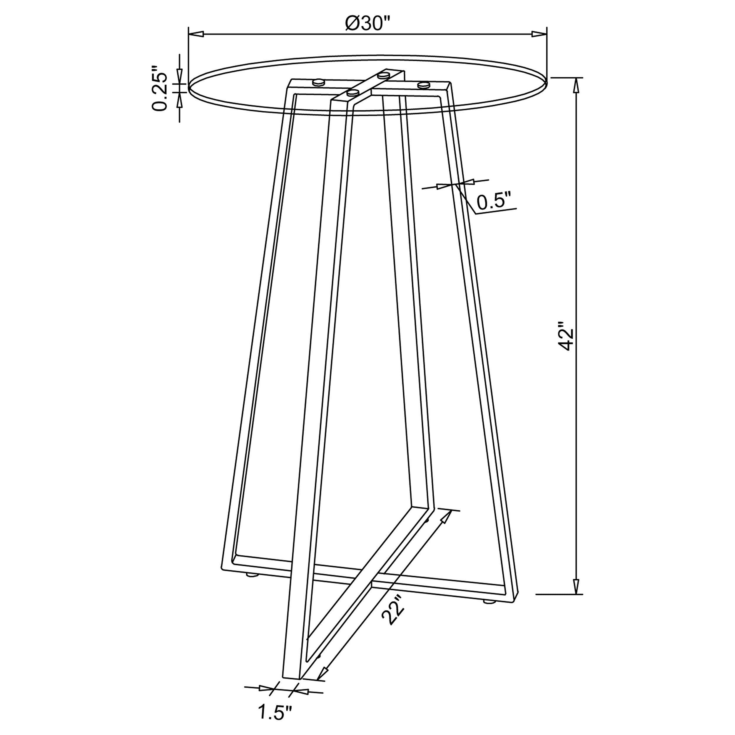 Zanella Glass Top Bar Table Chrome