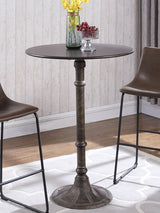 Oswego Round Bar Table Dark Russet and Antique Bronze