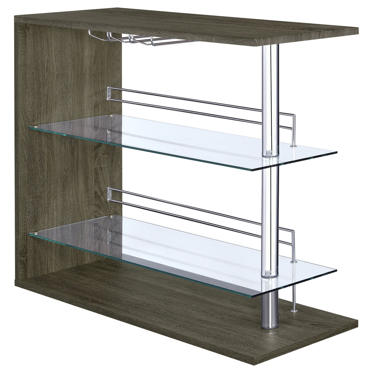 Prescott Rectangular 2-shelf Bar Unit Glossy Black