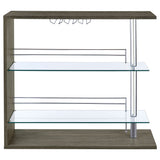 Prescott Rectangular 2-shelf Bar Unit Glossy Black