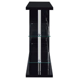 Prescott Rectangular 2-shelf Bar Unit Glossy Black