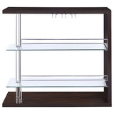 Prescott Rectangular 2-shelf Bar Unit Glossy Black