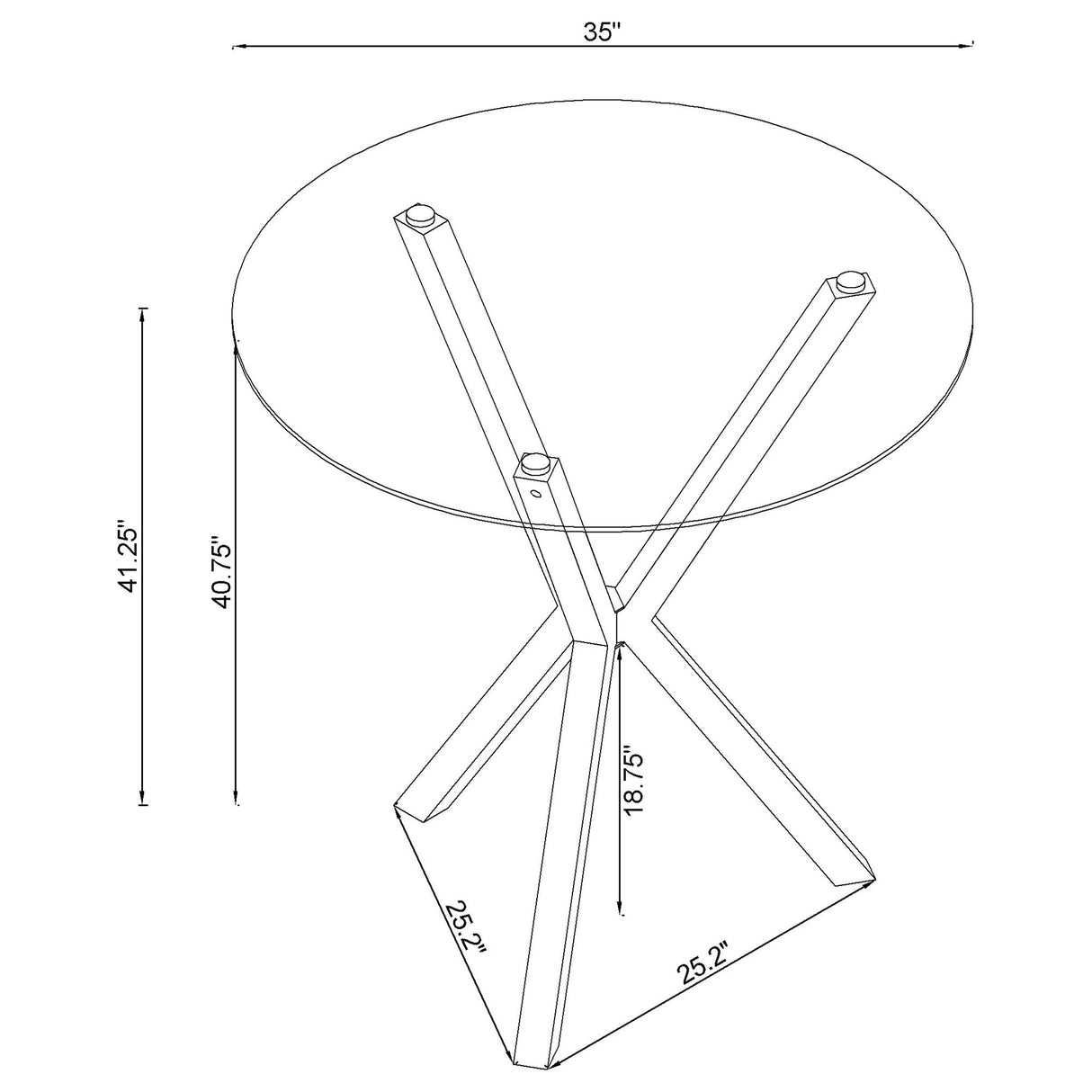 Denali Round Glass Top Bar Table Chrome