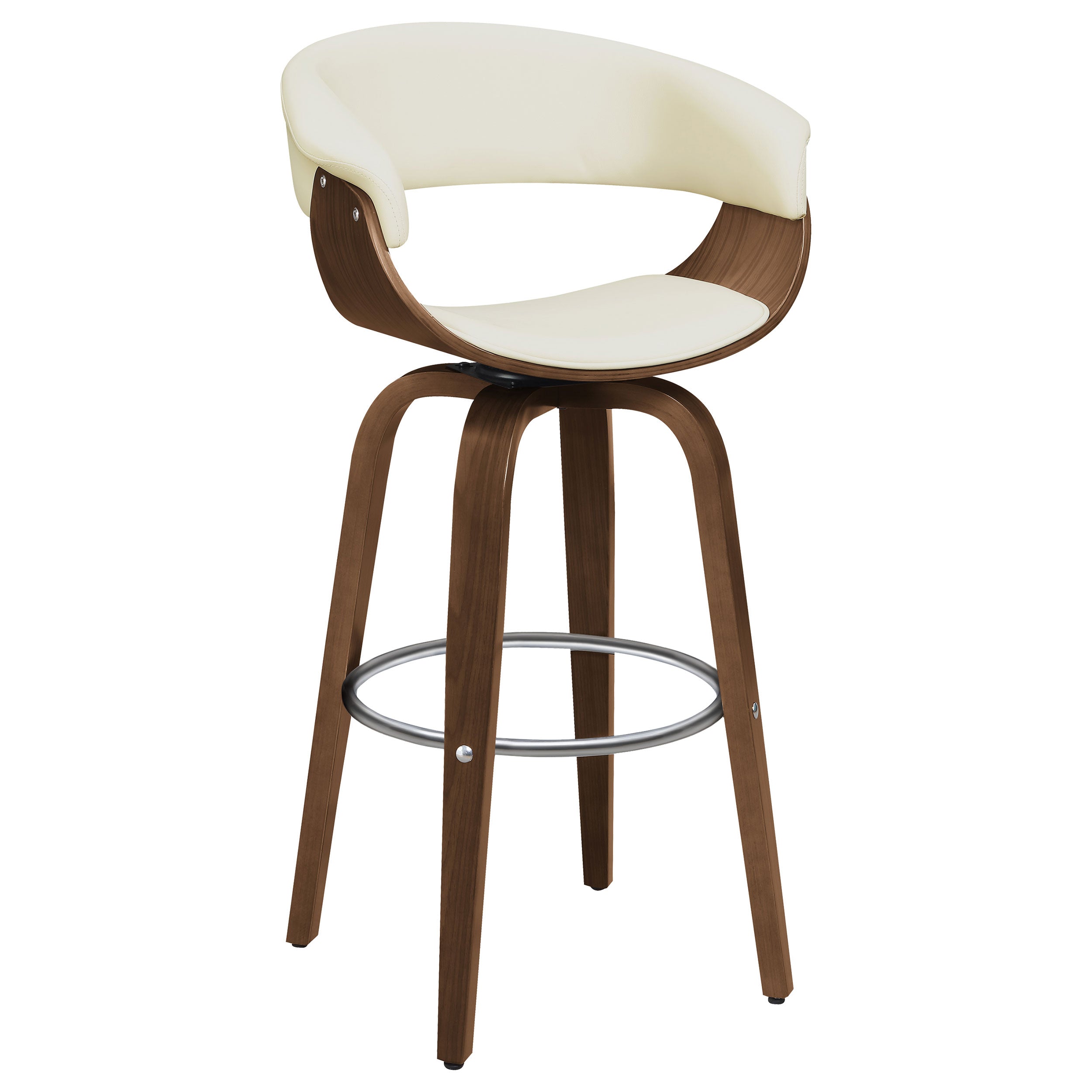 Zion Upholstered Swivel Bar Stool Walnut and Black