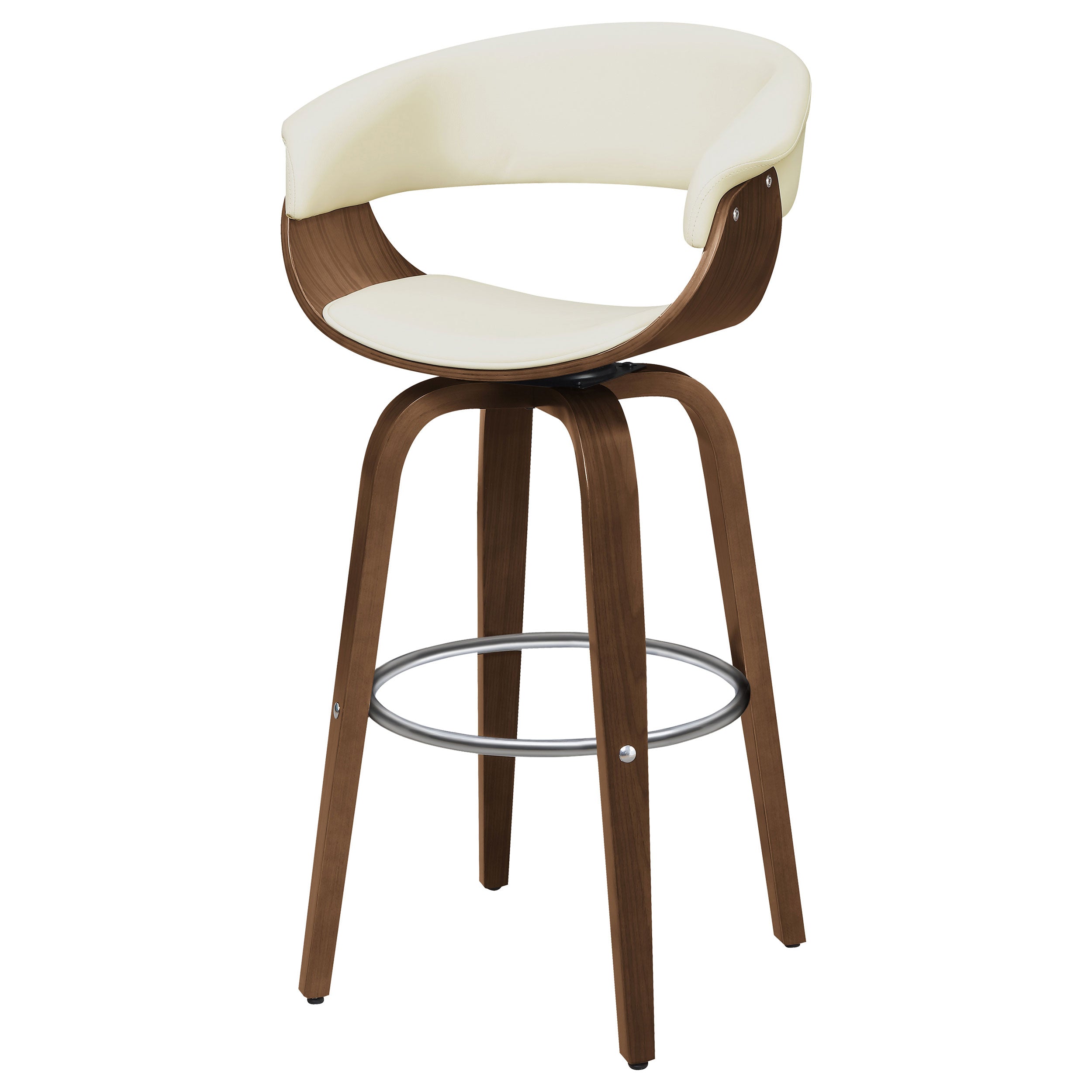 Zion Upholstered Swivel Bar Stool Walnut and Black