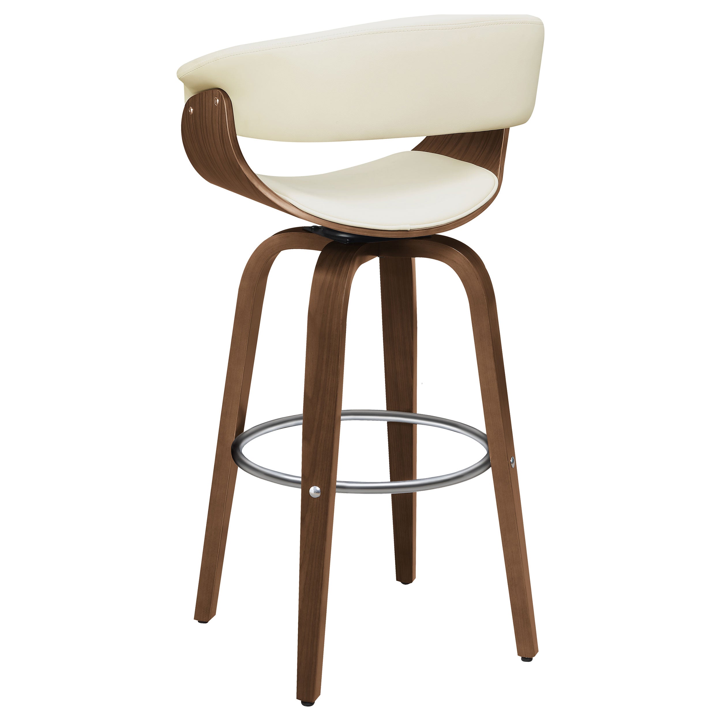 Zion Upholstered Swivel Bar Stool Walnut and Black