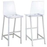 Juelia Bar Stools Chrome and Clear Acrylic (Set of 2)