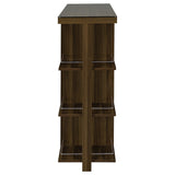 Evelio Bar Unit with Wine Bottle Storage Walnut