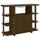 Evelio Bar Unit with Wine Bottle Storage Walnut