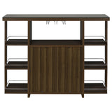 Evelio Bar Unit with Wine Bottle Storage Walnut