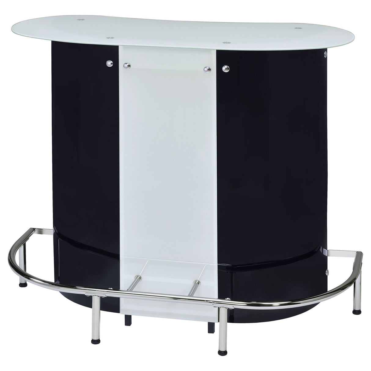 Lacewing 1-shelf Bar Unit Glossy Black and White