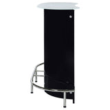 Lacewing 1-shelf Bar Unit Glossy Black and White