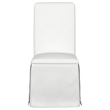 Shawna Upholstered Skirted Dining Chair White (Set of 2)