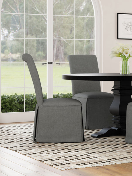 Shawna Upholstered Skirted Dining Chair Gray (Set of 2)