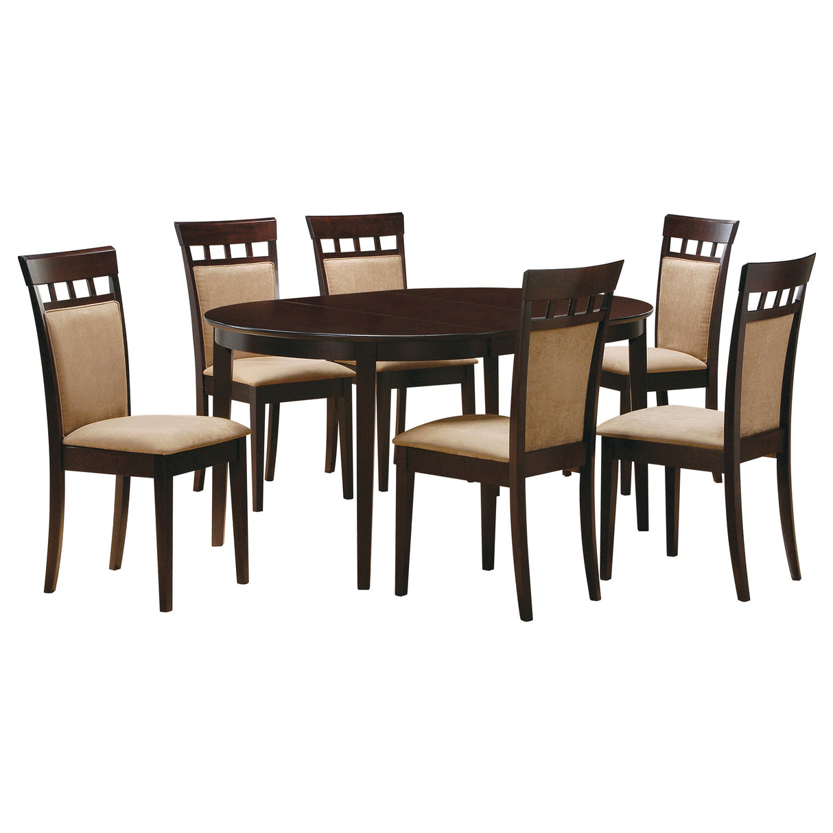 Gabriel  Extension Leaf Dining Table Set Cappuccino