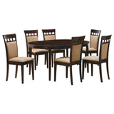 Gabriel  Extension Leaf Dining Table Set Cappuccino