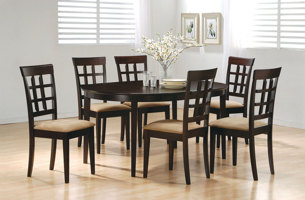 Gabriel  Extension Leaf Dining Table Set Cappuccino