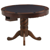 Turk 3-in-1 Round Pedestal Game Table Tobacco