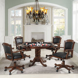 Turk 3-in-1 Round Pedestal Game Table Tobacco