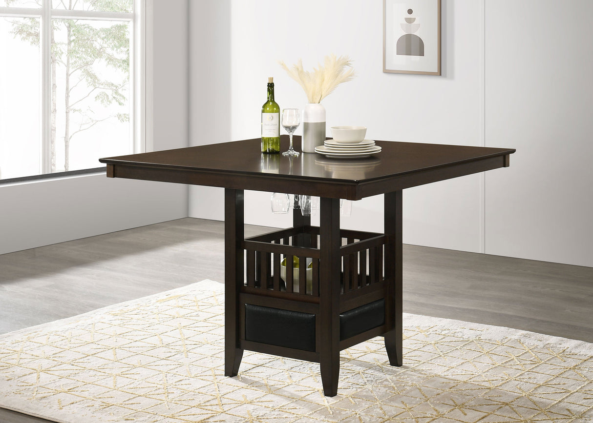 Jaden Square Counter Height Table with Storage Espresso