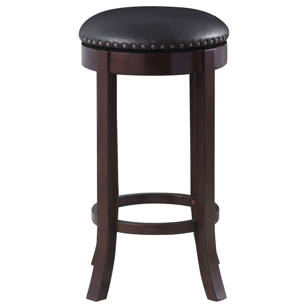 Aboushi Swivel Bar Stools with Upholstered Seat Brown (Set of 2)