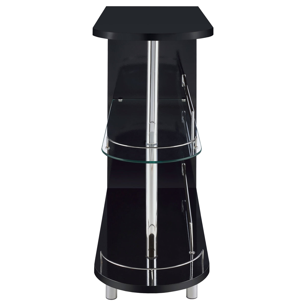 Adolfo 3-tier Bar Table Glossy Black and Clear