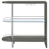 Adolfo 3-tier Bar Table Glossy Black and Clear