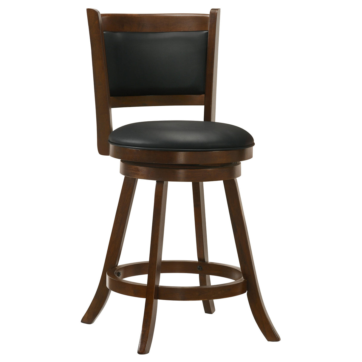 Broxton Upholstered Swivel Bar Stools Chestnut and Black (Set of 2)