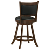 Broxton Upholstered Swivel Bar Stools Chestnut and Black (Set of 2)