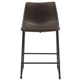 Michelle Armless Counter Height Stools Two-tone Brown and Black (Set of 2)