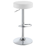 Ramses Adjustable Backless Bar Stool Chrome and White