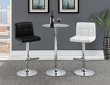 Lenny Adjustable Bar Stools Chrome and Black (Set of 2)