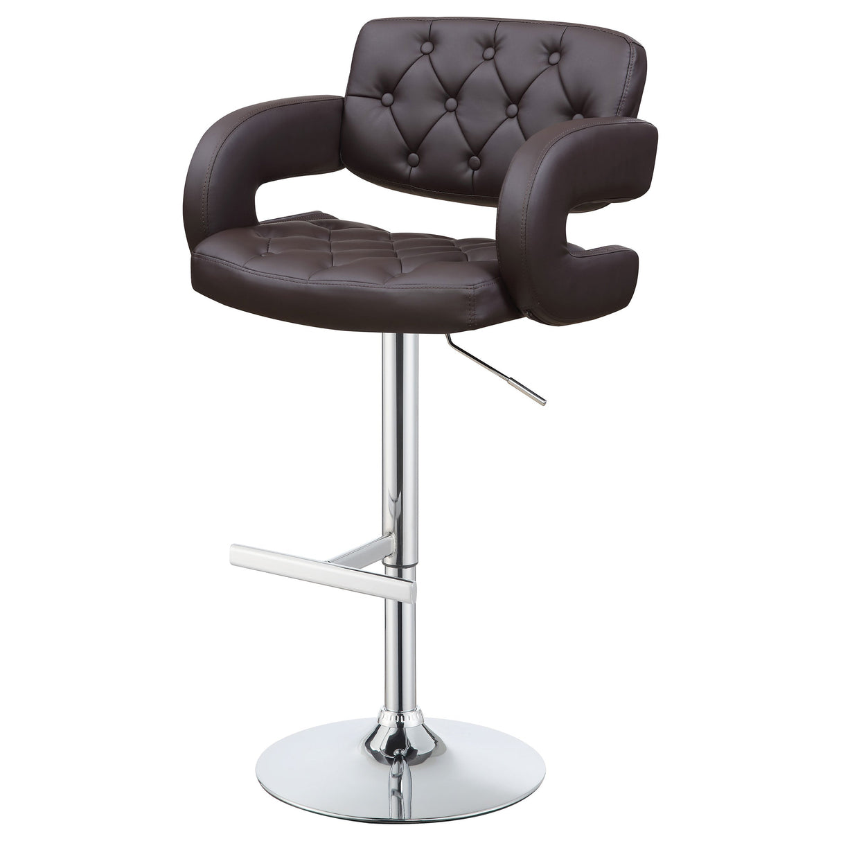 Brandi Adjustable Bar Stool Black and Chrome