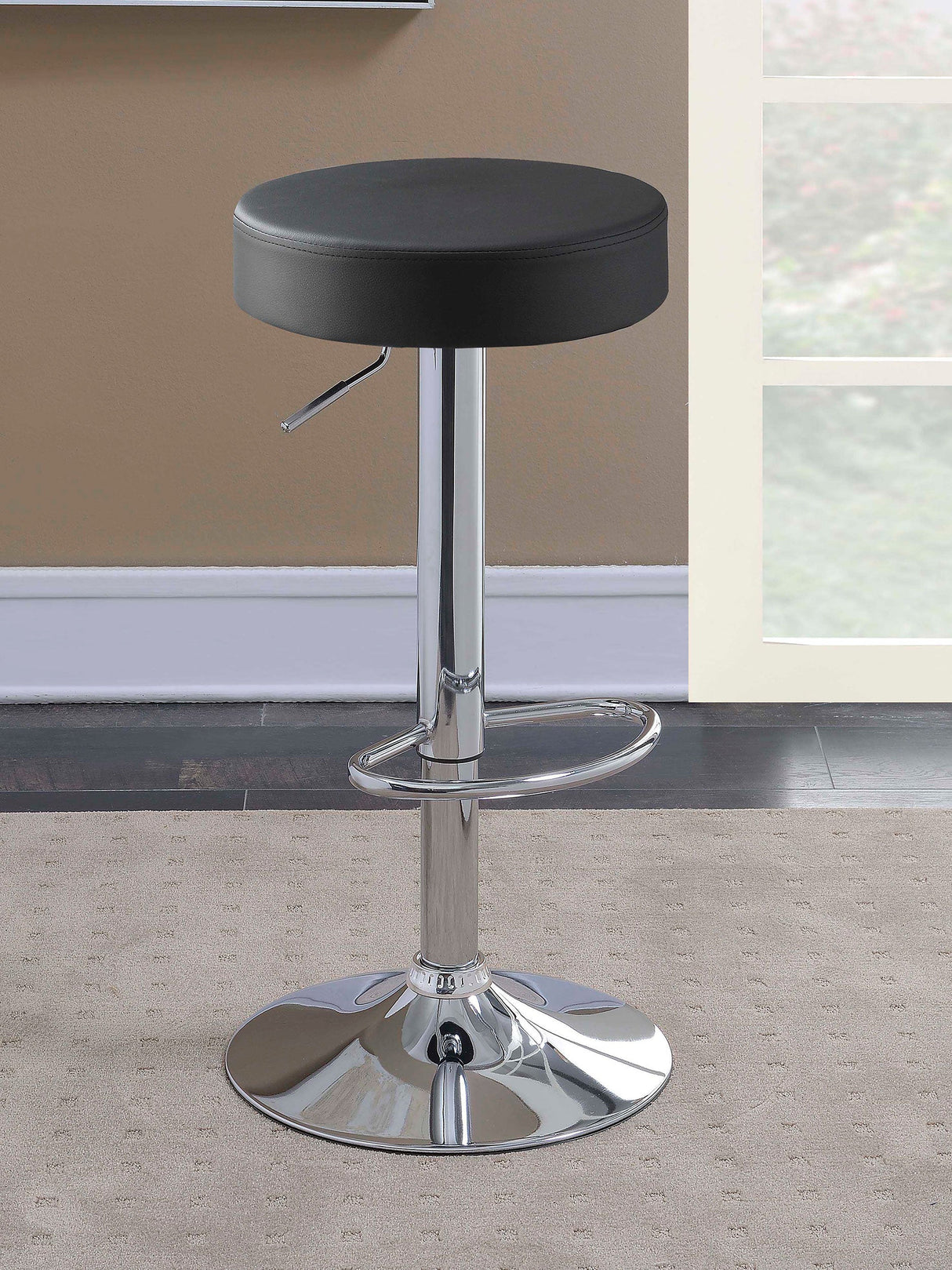 Ramses Adjustable Backless Bar Stool Chrome and White