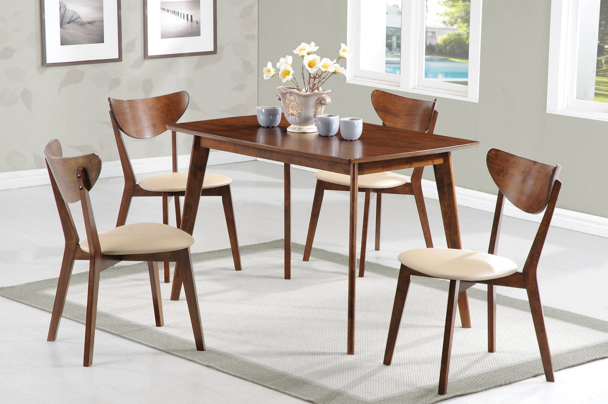 Kersey Dining Side Chairs with Curved Backs Beige and Chestnut (Set of 2)