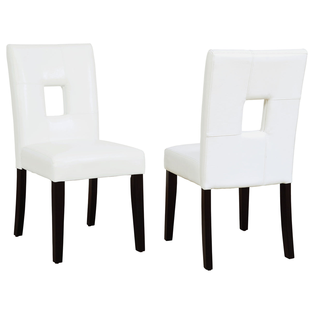 Shannon Open Back Upholstered Dining Chairs White (Set of 2)