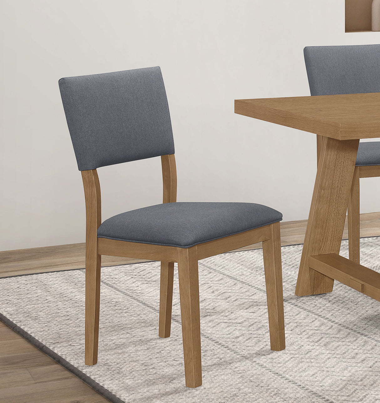 Sharon Open Back Padded Upholstered Dining Side Chair Blue and Brown (Set of 2)