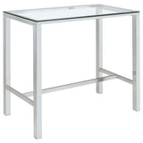 Tolbert Bar Table with Glass Top Chrome