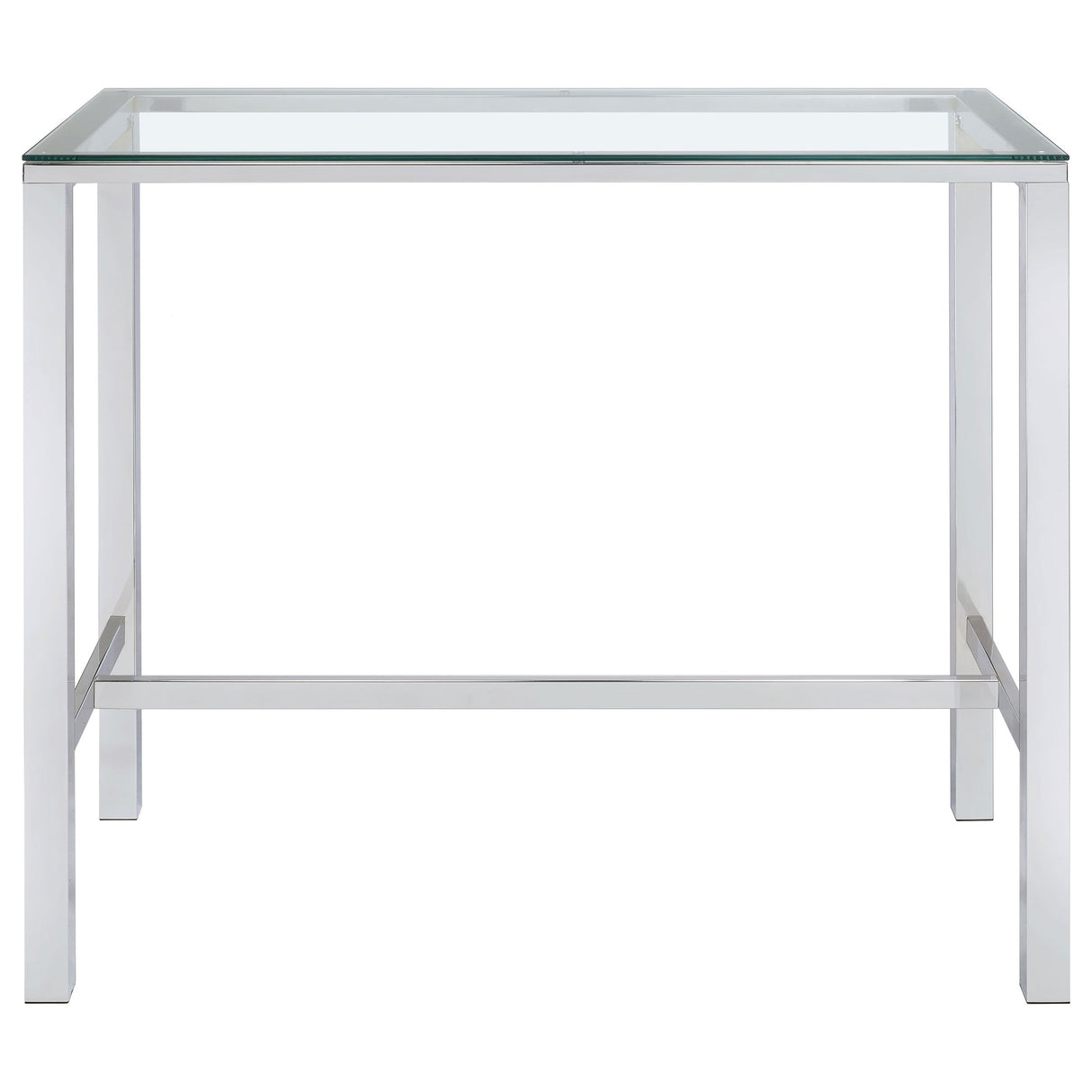 Tolbert Bar Table with Glass Top Chrome