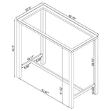 Tolbert Bar Table with Glass Top Chrome