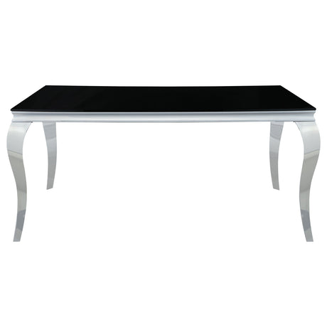 Carone Rectangular Dining Table Chrome and Black