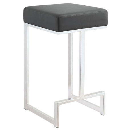 Gervase Square Bar Stool Grey and Chrome