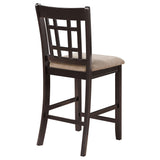 Lavon Lattice Back Counter Stools Tan and Espresso (Set of 2)