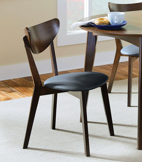 Jedda Upholstered Dining Chairs Dark Walnut and Black (Set of 2)