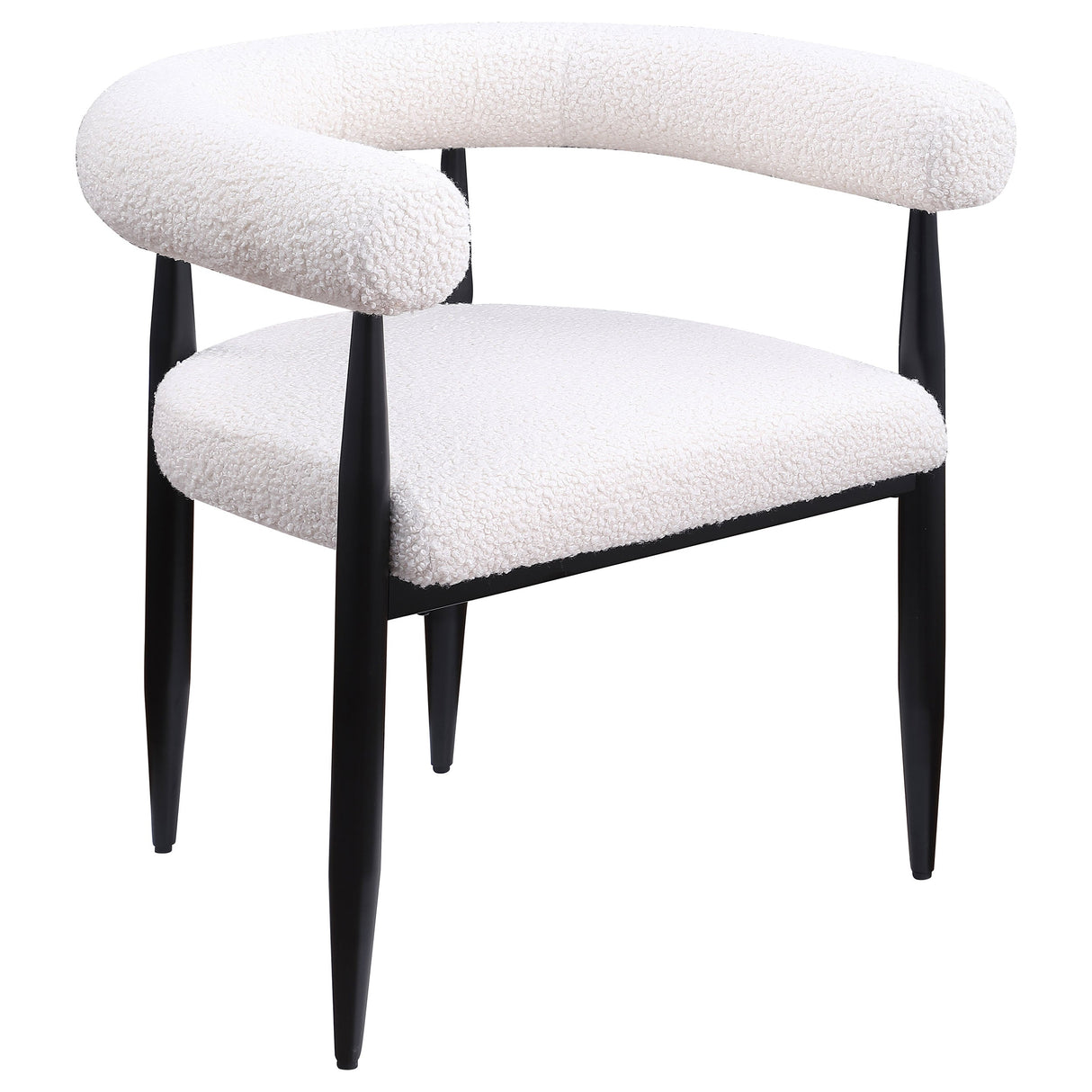 Camden Boucle Upholstered Dining Arm Chair Cream (Set of 2)