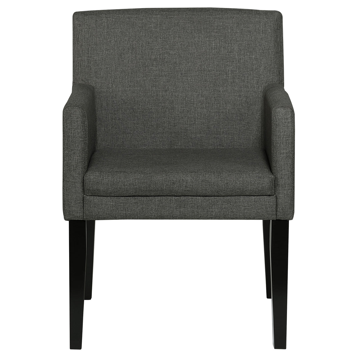 Catherine Upholstered Dining Arm Chair Charcoal Grey and Black (Set of 2)