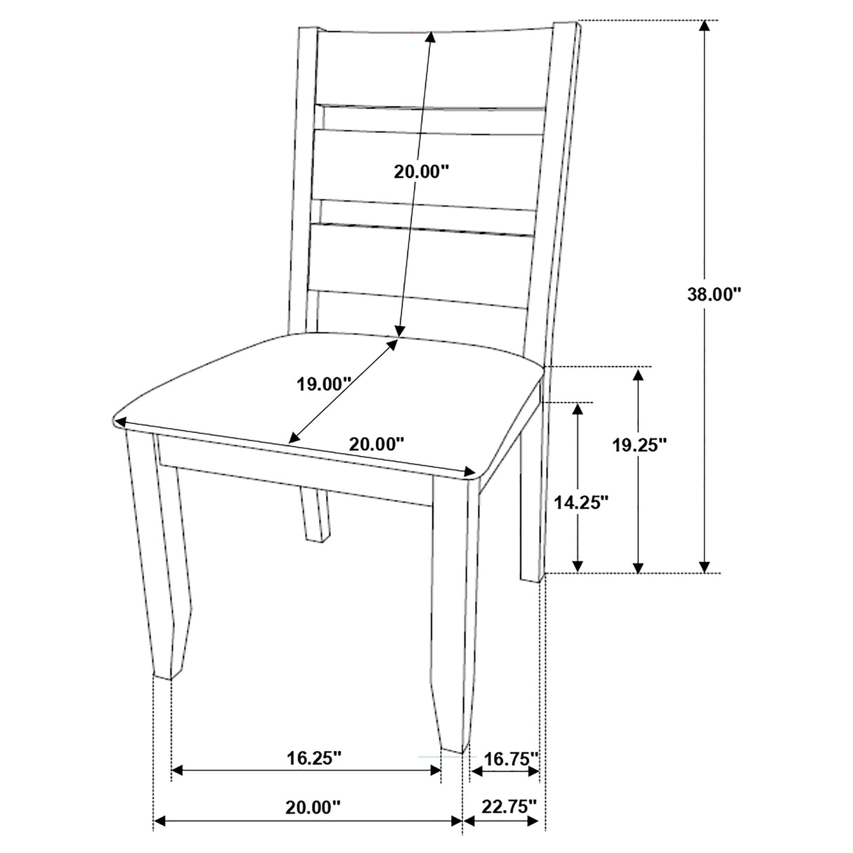 Alston Ladder Back Dining Side Chairs Knotty Nutmeg and Brown (Set of 2)