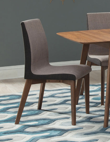 Redbridge Upholstered Side Chairs Grey and Natural Walnut (Set of 2)